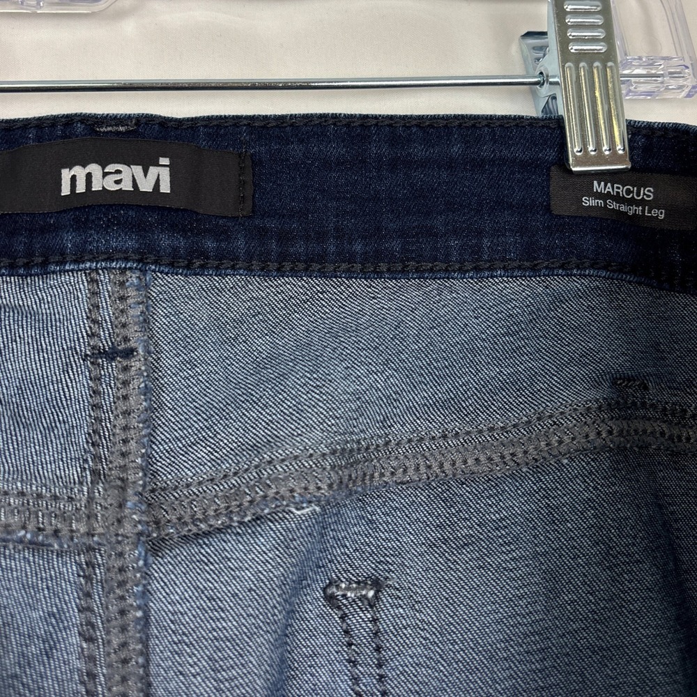 Mavi Marcus Men's Jeans 38x34 Dark Wash Slim Straight Classic Modern Denim - Picture 9 of 16